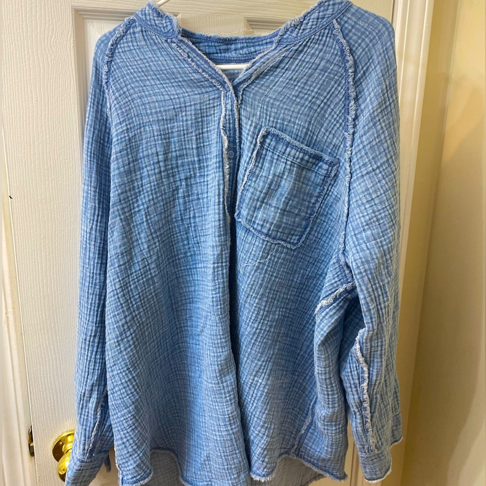 Aerie blue large swimsuit cover or cute jacket, your choice!